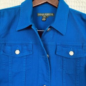 Vintage Lauren Jean Co Ralph Lauren Denim Jacket Primary Blue Dopamine Dressing